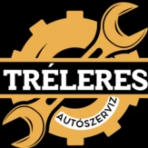 Autószerviz 2 Tréleres embléma – fogaskerék és csavarkulcs